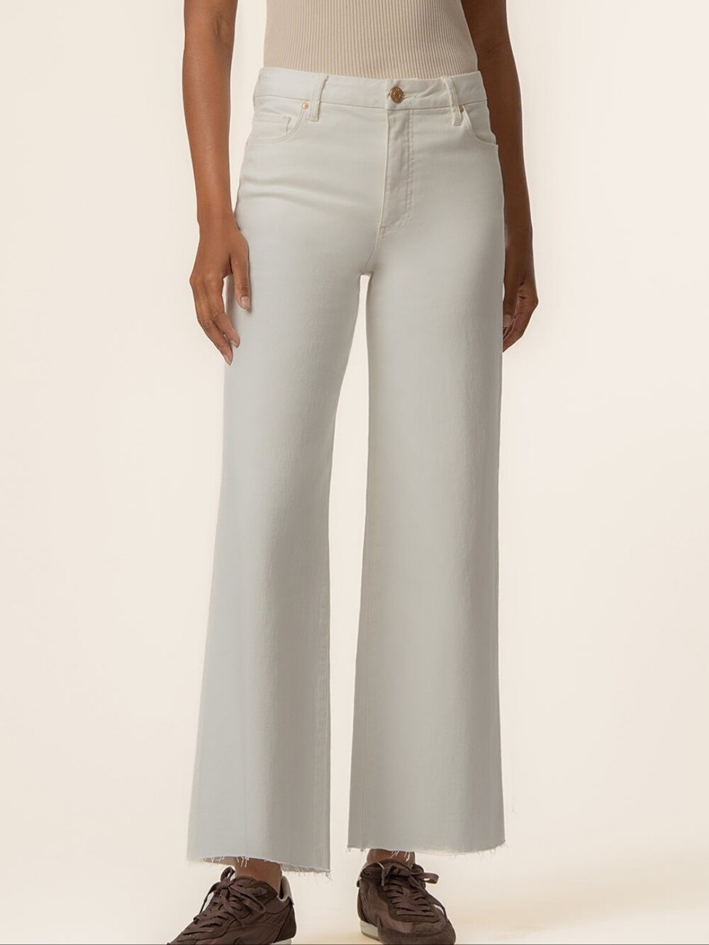 Kut from the Kloth Off-White Meg High Rise Wide-Leg Jeans Size 10